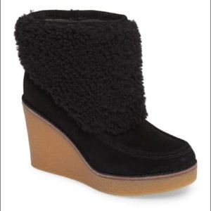UGG Coldin Genuine Sheepskin Suede Wedge Boot